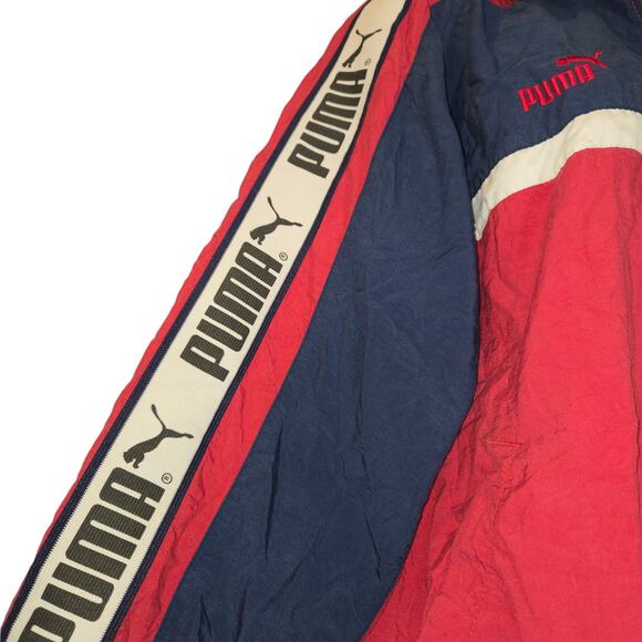 Vintage Puma Mens Medium Tracksuit Jacket Coat Nylon Soccer Spellout Patriotic. - Picture 8 of 15